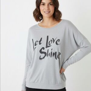 FOX Loose fit wide neckline gray top small